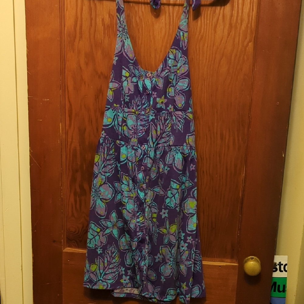 Arizona Jean Company Purple and Blue Floral Dress